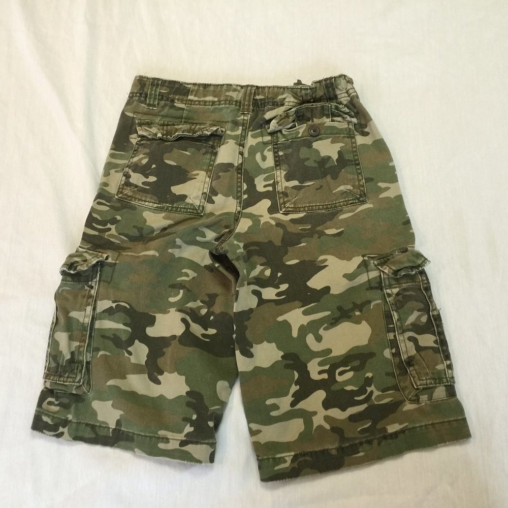 🦜   CHEROKEE BOYS CARGO CAMO COTTON SHORTS SIZE 14 ADJ WAIST 🦜 - Picture 4 of 4